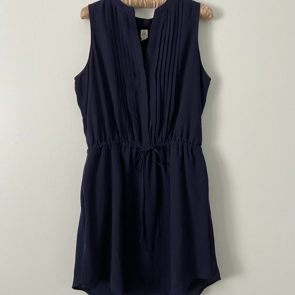 GAP Pin Tuck Navy Blue Mini Dress - Picture 2 of 6
